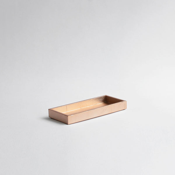 Narrow Kitchen Bathroom Tray, Matt Rose Gold - Nom Living