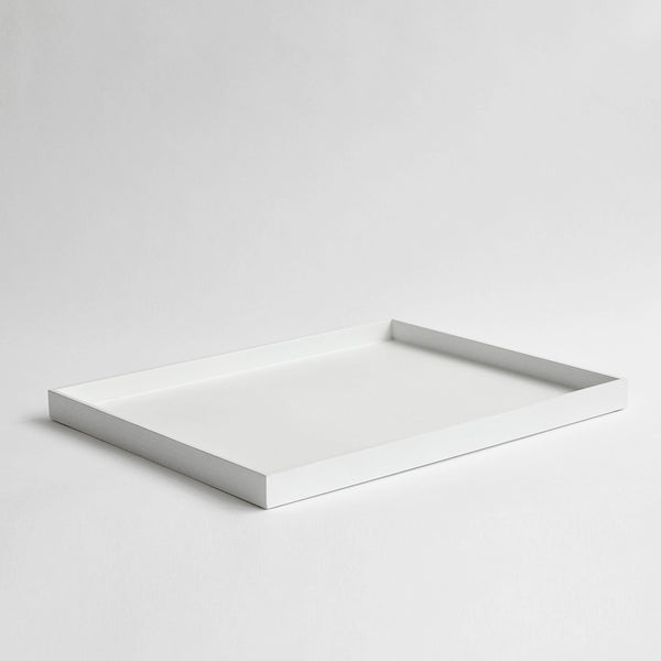 Large Lacquer Canapé Tray, Matt Off-White - Nom Living