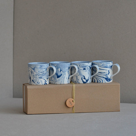 Marbled Coffee Cup, Set of Four