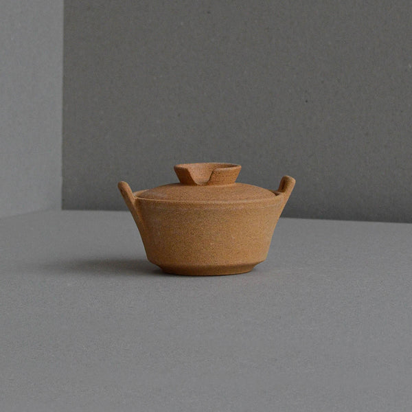 Stoneware ceramic mini casserole, unglazed, snow white - Nom Living