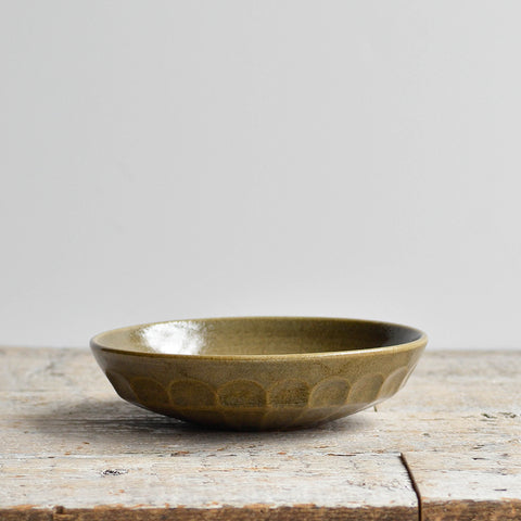 Stoneware, Ceramic Facet Pasta Bowl Green - Nom Living