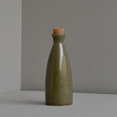 Stoneware Oil Bottle, Large, Green