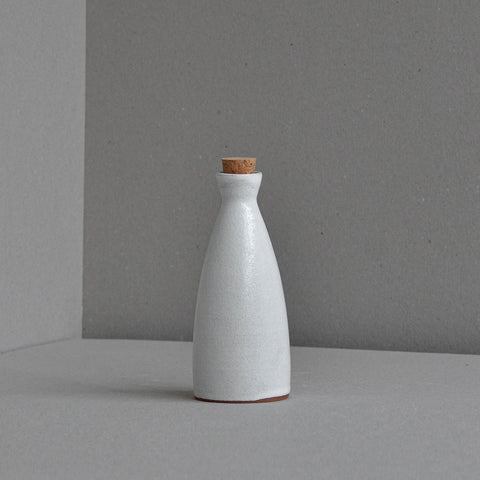 Stoneware Oil Bottle, Small, Snow White