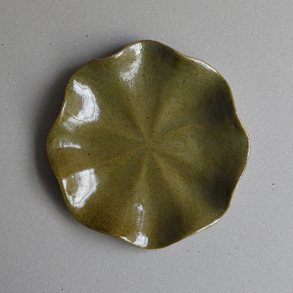 Nom Living - Stoneware Water Lily Plate Large, Green, Green, Single