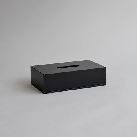 Rectangular Tissue Box, Shiny Black