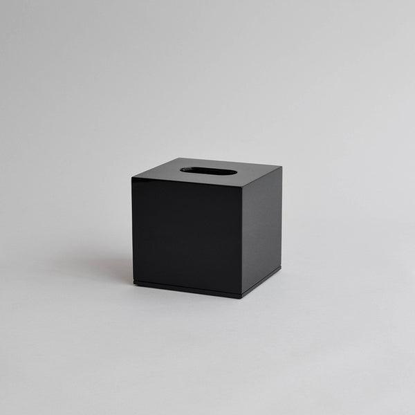 Square Tissue Box, Shiny Black