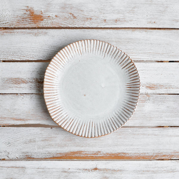 Stoneware Organic Fluted Plate, Small - Nom Living