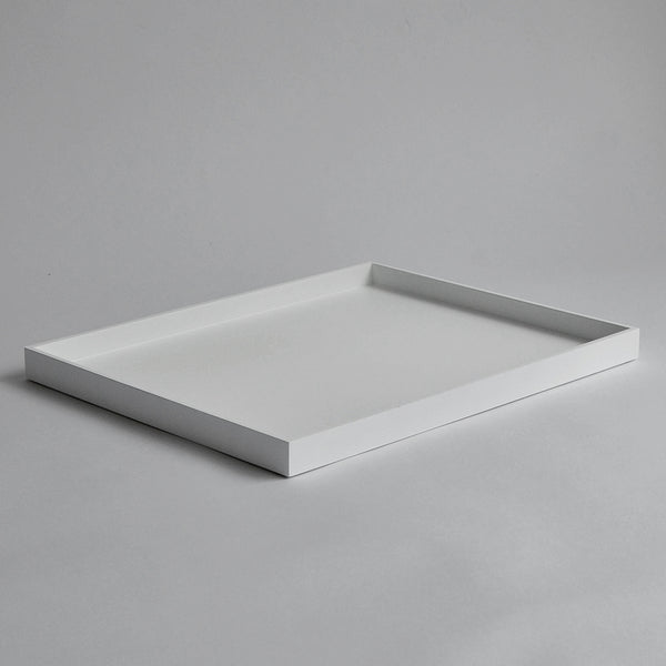 Large Lacquer Canapé Tray, Matt Off-White - Nom Living