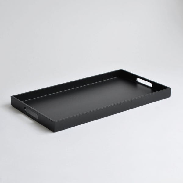 Lacquerware Rectangular Serving Tray, Medium, Matt Black - Nom Living