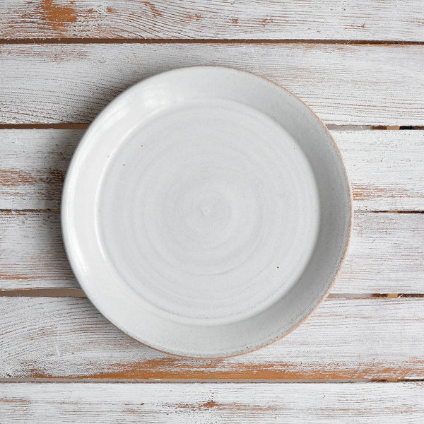 Nom Living - Hand Thrown Side Starter Plate Snow White Thin