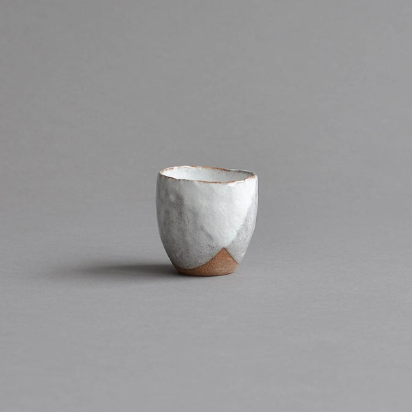 Stoneware Hand Moulded Mini Sake Cup, Snow White - Nom Living