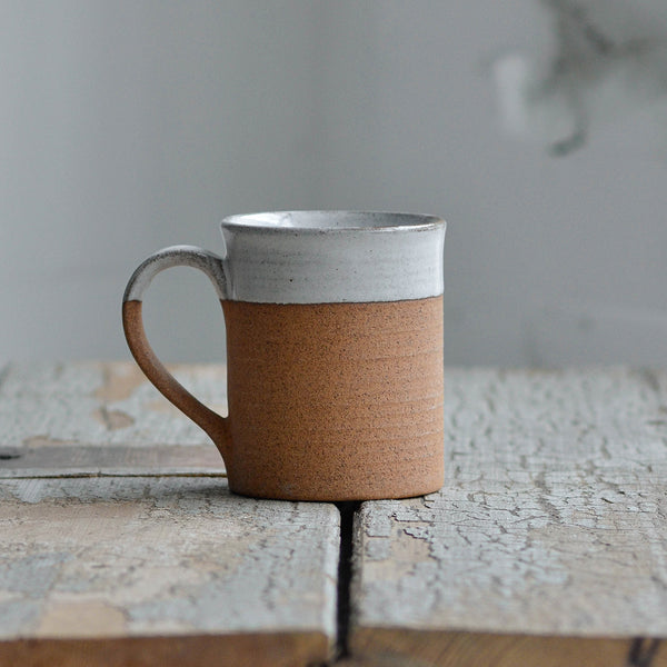 Nom Living - Stoneware Hand Thrown Mug, Tea Coffee Hot Chocolate, Snow White Unglazed