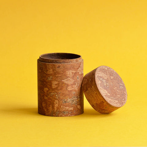 Cinnamon Wood Canister, Large Round