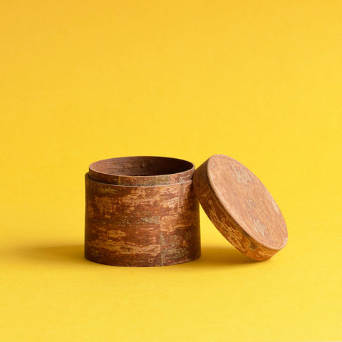 Cinnamon Wood Canister, Medium Round