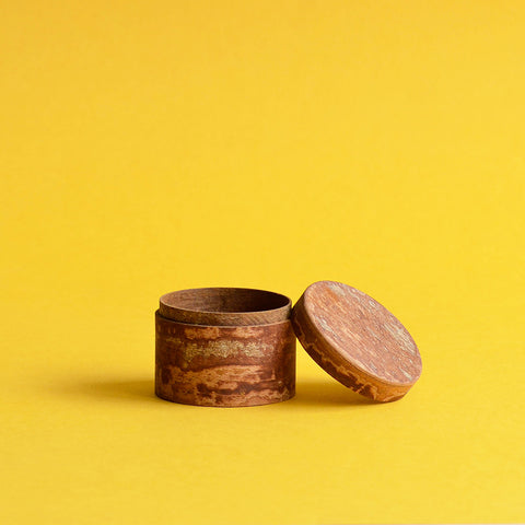Cinnamon Wood Canister, Small Round