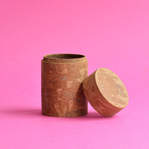 Cinnamon Wood Canister, Large Round
