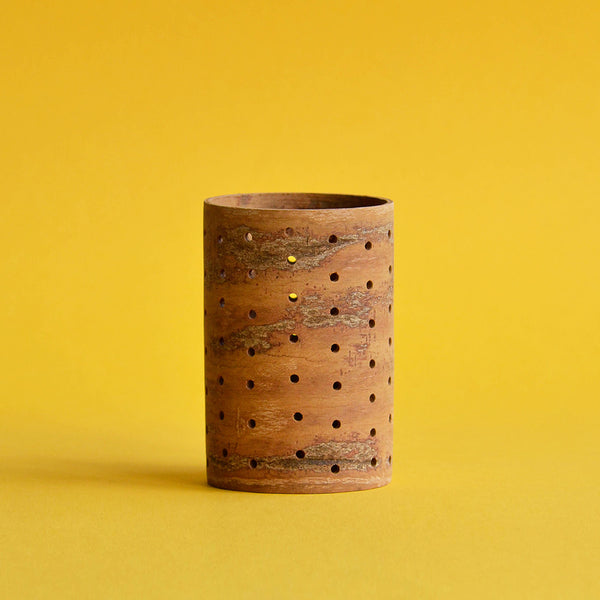 Cinnamon Wood Lantern, Round, Medium - Nom Living