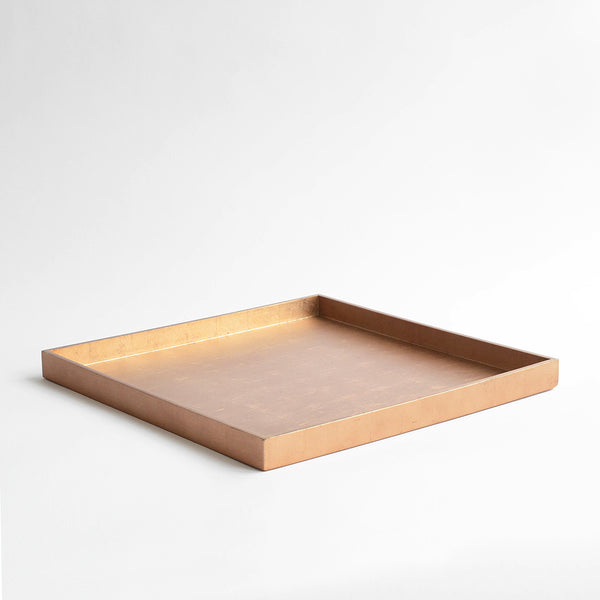 Large Square Hand Lacquer Tray, Serving, Canapés, Matt Matte Rose Gold - Nom Living