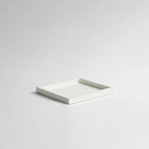 Mini Square Vanity Tray, Matt Off-White
