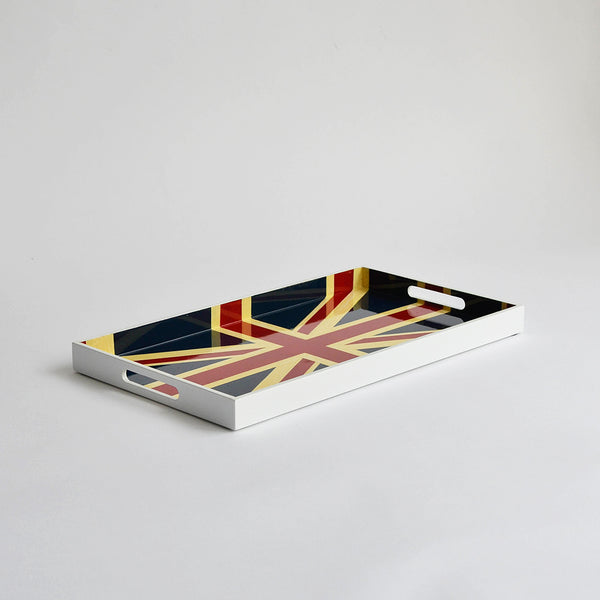 Lacquerware Rectangular Serving Tray, Medium, Union Jack fLAG - Nom Living