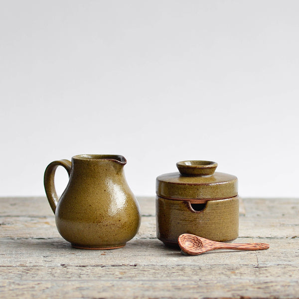 Ceramic Milk and Sugar Set, Green - Nom Living