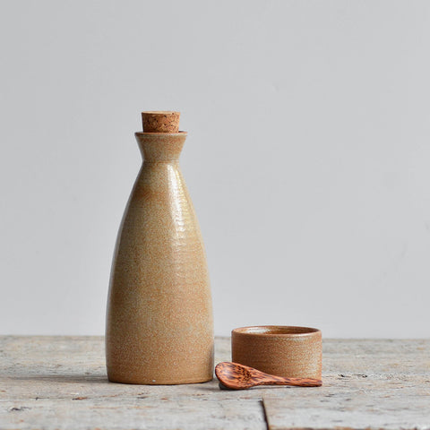 Oil Bottle & Condiment Bowl Set, Rust