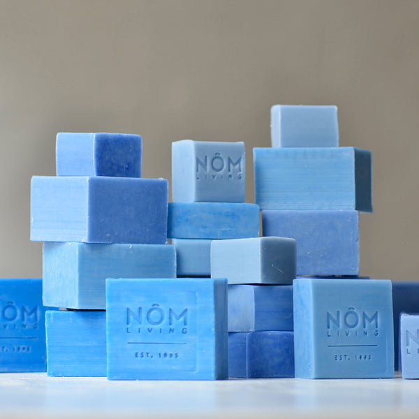 Olive Oil, Coconut Oil, Lavender Essential Oil, Organic Blue Soap Collection - Nom Living