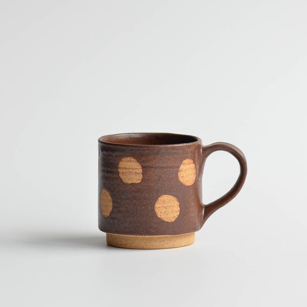 Stackable Polka Dot Coffee Mug, Chestnut