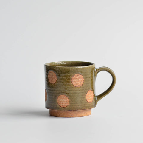 Stackable Polka Dot Coffee Mug, Green