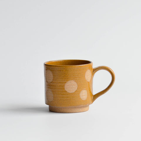 Stackable Polka Dot Coffee Mug, Ochre