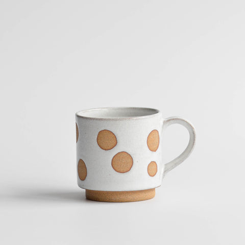 Stackable Polka Dot Coffee Mug, Snow White