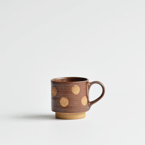 Stackable Polka Dot Espresso Cup, Chestnut
