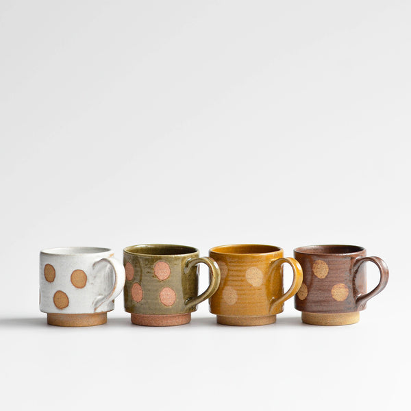 Stackable Polka Dot Espresso Cups, Mixed Set of 4