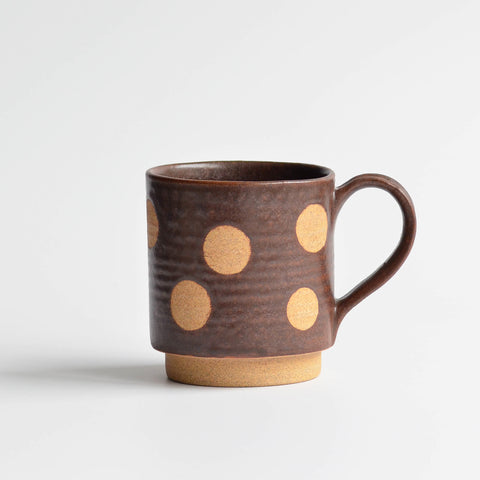 Stackable Polka Dot Tea Mug, Chestnut