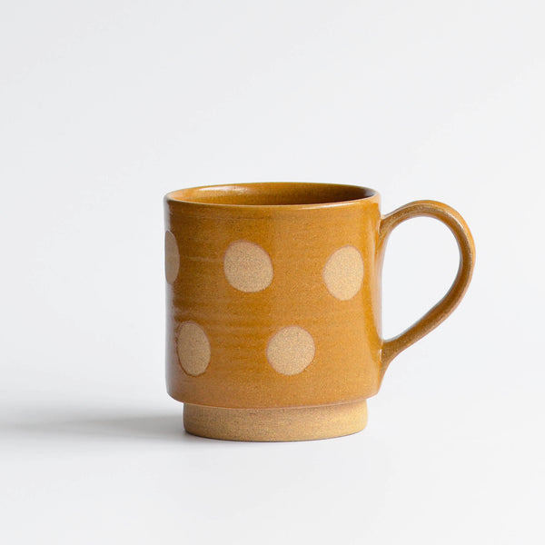 Stackable Polka Dot Tea Mug, Ochre