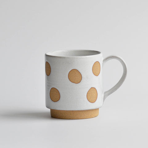 Stackable Polka Dot Tea Mug, Snow White