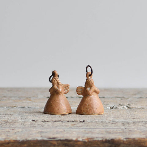 Ceramic Angel Ornament, Rust, Set of Two