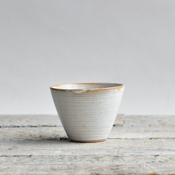 Ceramic Artisan Small Conical Bowl, White - Nom Living