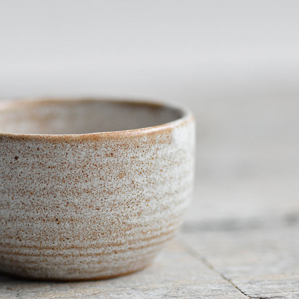 Ceramic Artisan Condiment Bowl, Rust White, Detail - Nom Living