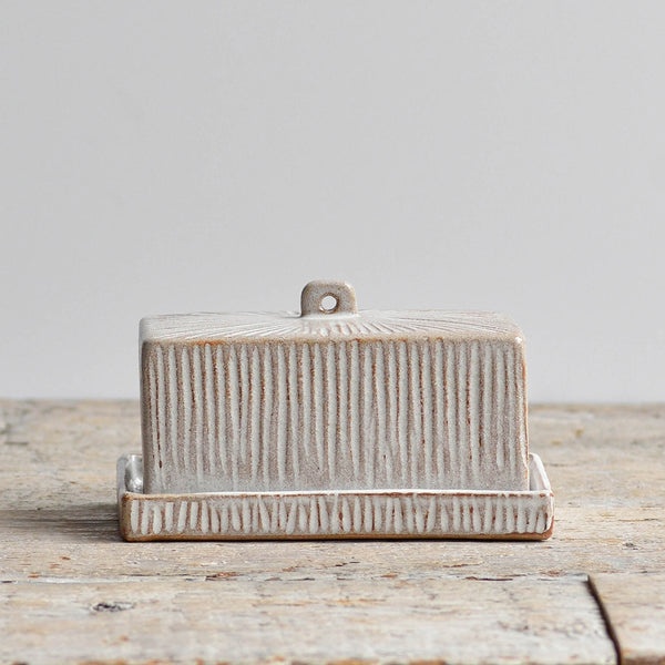 Ceramic Butter Dish, Fluted - Nom Living