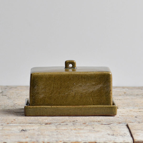 Ceramic Butter Dish, Green - Nom Living