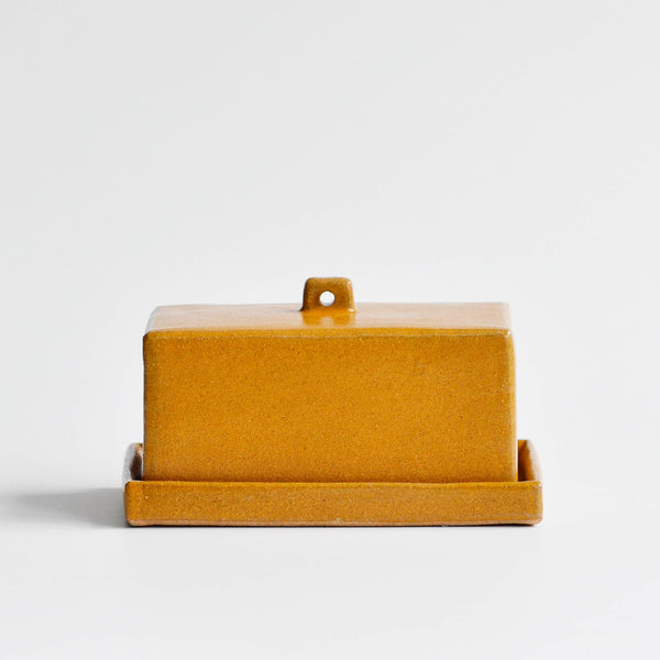 Stoneware Butter Dish, Ochre