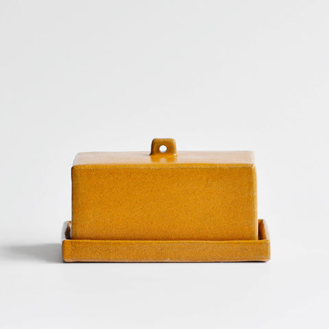 Stoneware Butter Dish, Ochre