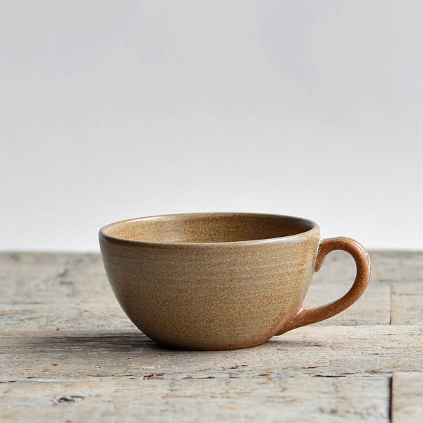 Round Ceramic Cappuccino Cup, Rust - Nom Living