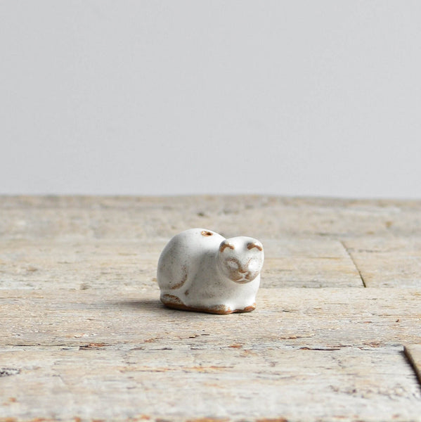 Stoneware Mini Cat Sculpture Incense Holder - Nom Living