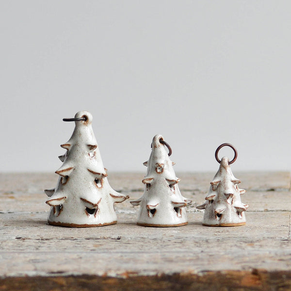 Ceramic Christmas Tree Ornaments, Mixed Set of Three