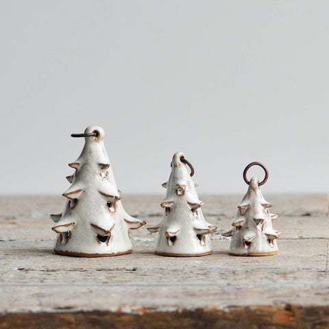 Ceramic Christmas Tree Ornaments, Mixed Set of Three