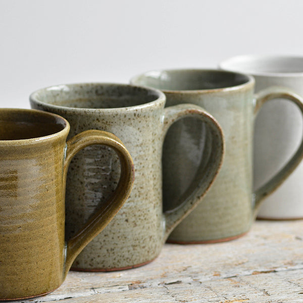 Stoneware Mug Set of Four, Cool Tones