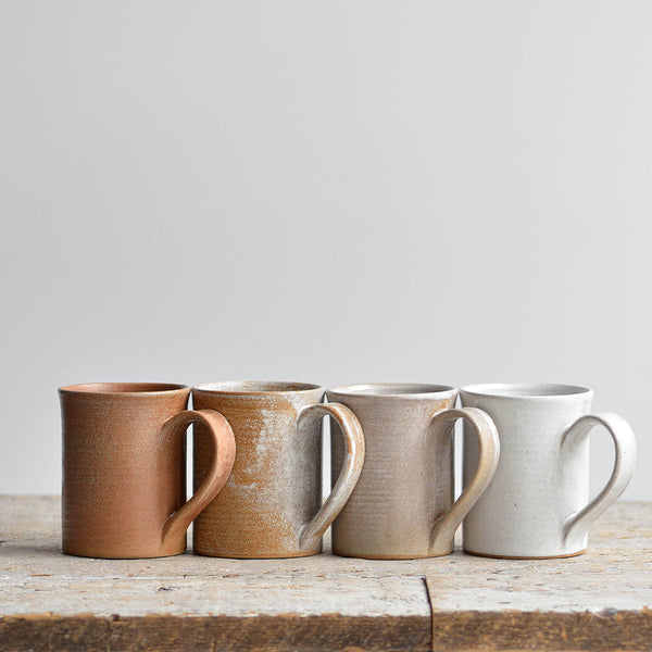 Ceramic Stoneware Tea Mug, Warm glaze colours, white to rust - Nom Living