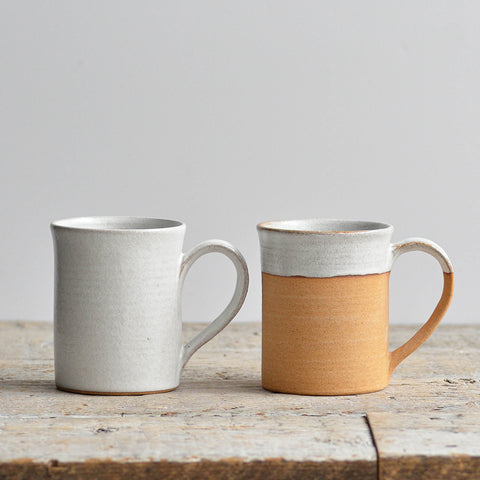 Stoneware Mugs, Snow White & Unglazed